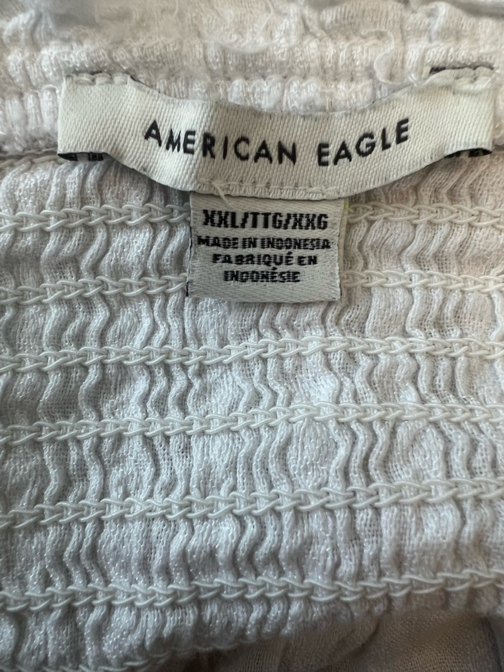American Eagle Outfitters White Smocked Tie-Front Camisole - Picture 3 of 4